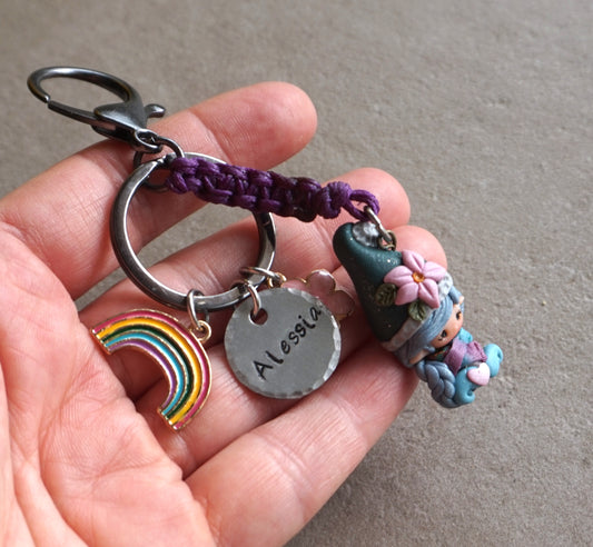 Portachiavi Gnometta con nome