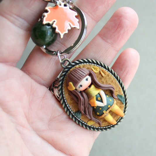 Portachiavi con doll in fimo