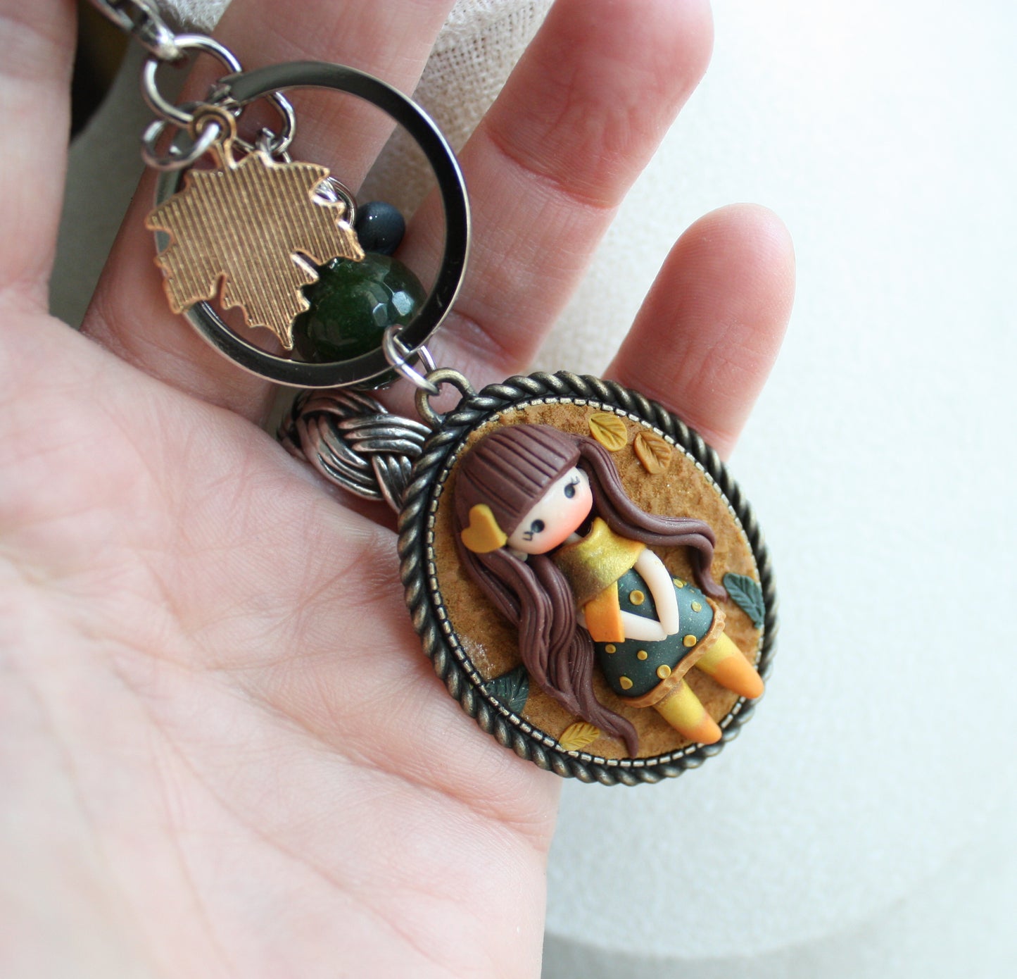 Portachiavi con doll in fimo