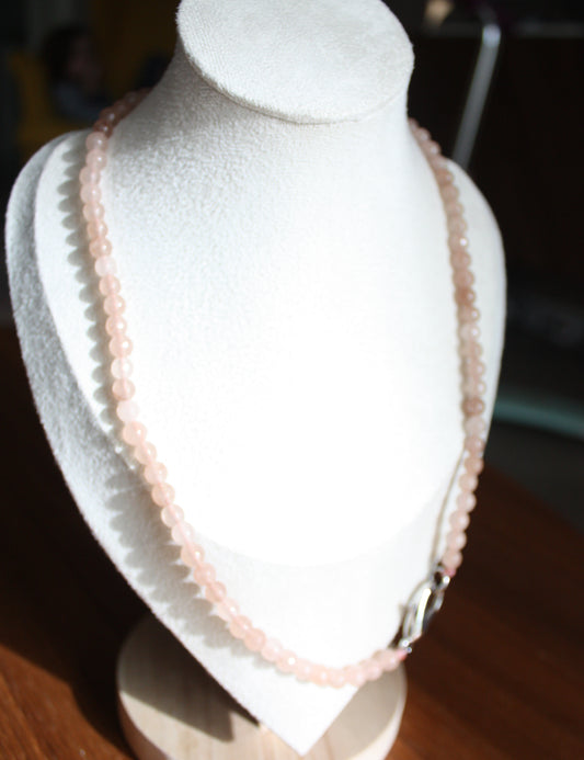 collana pietre dure beige/rosa