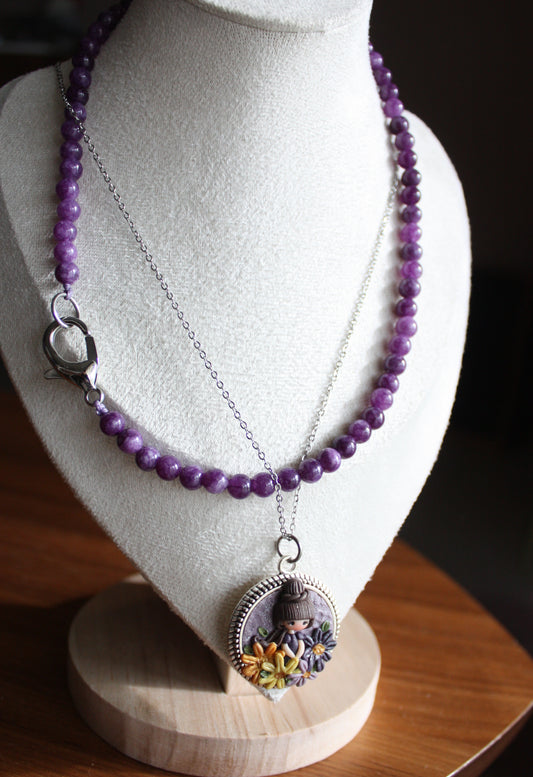 collana pietre dure viola