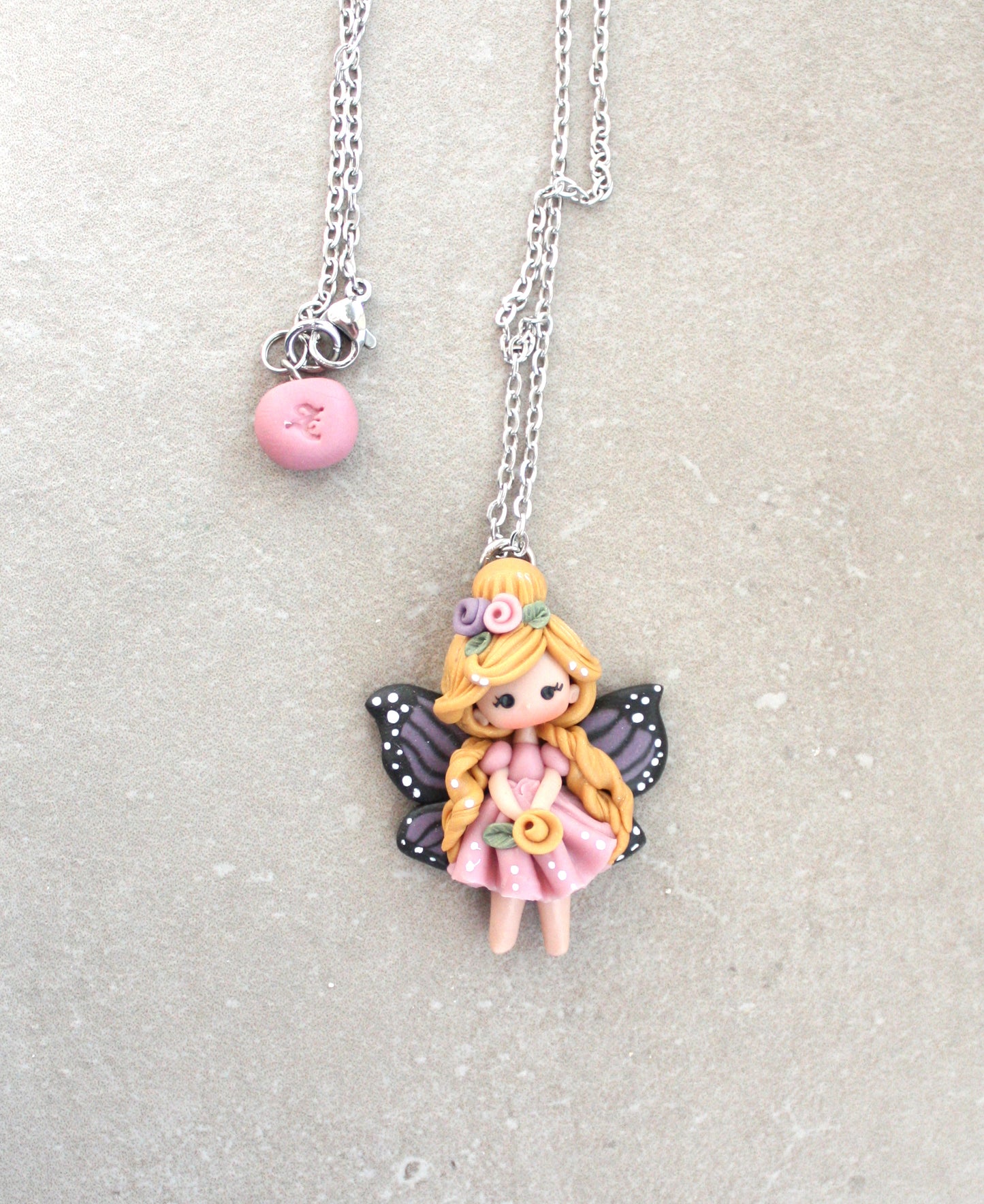 Stainless Steel Necklace with butterfly fairy III
