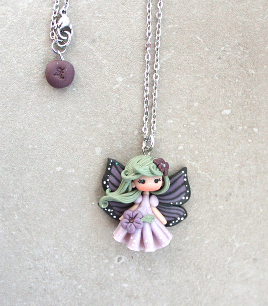 Collana in acciaio inox con fatina farfalla II