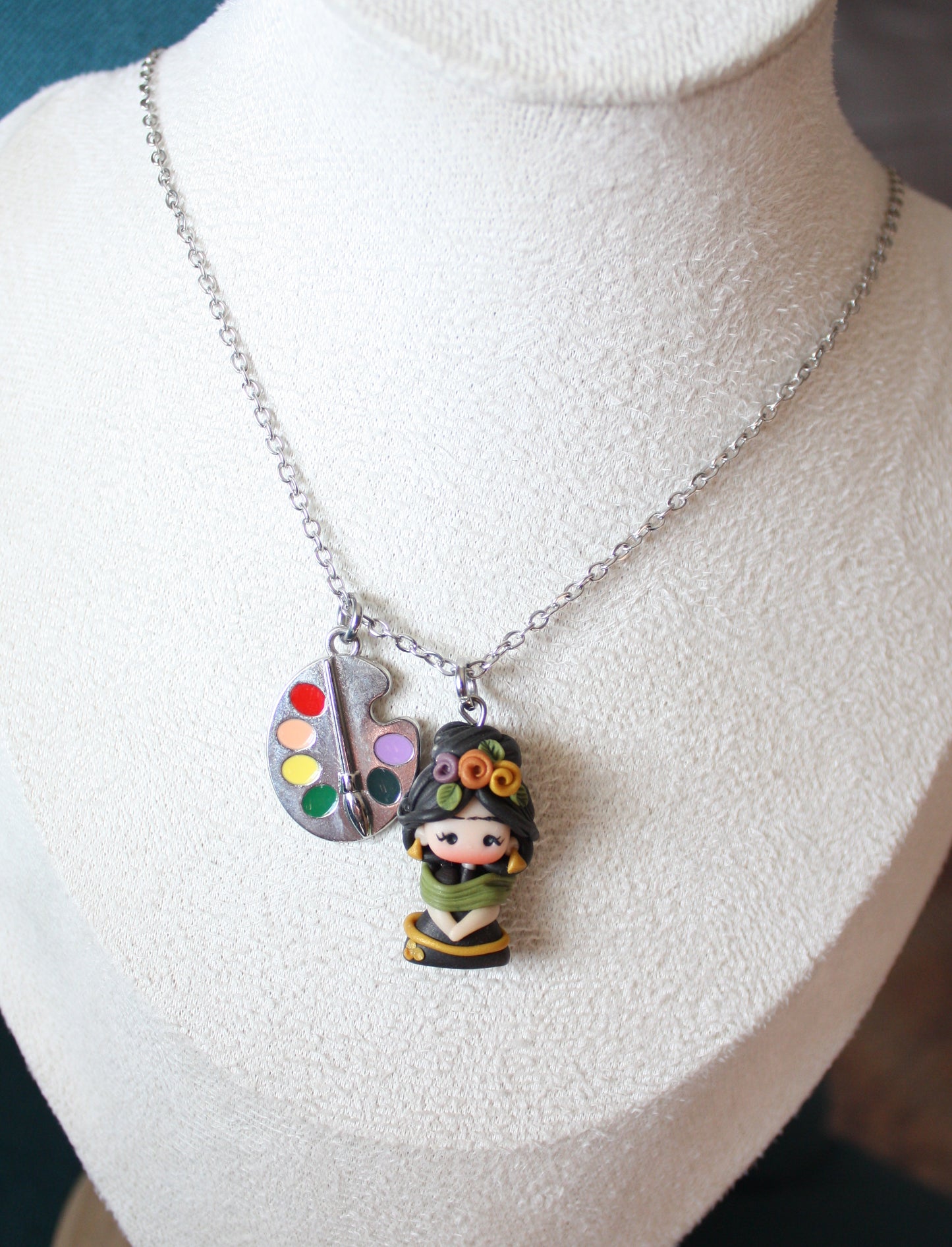 Collana in acciaio inox con Frida Kahlo