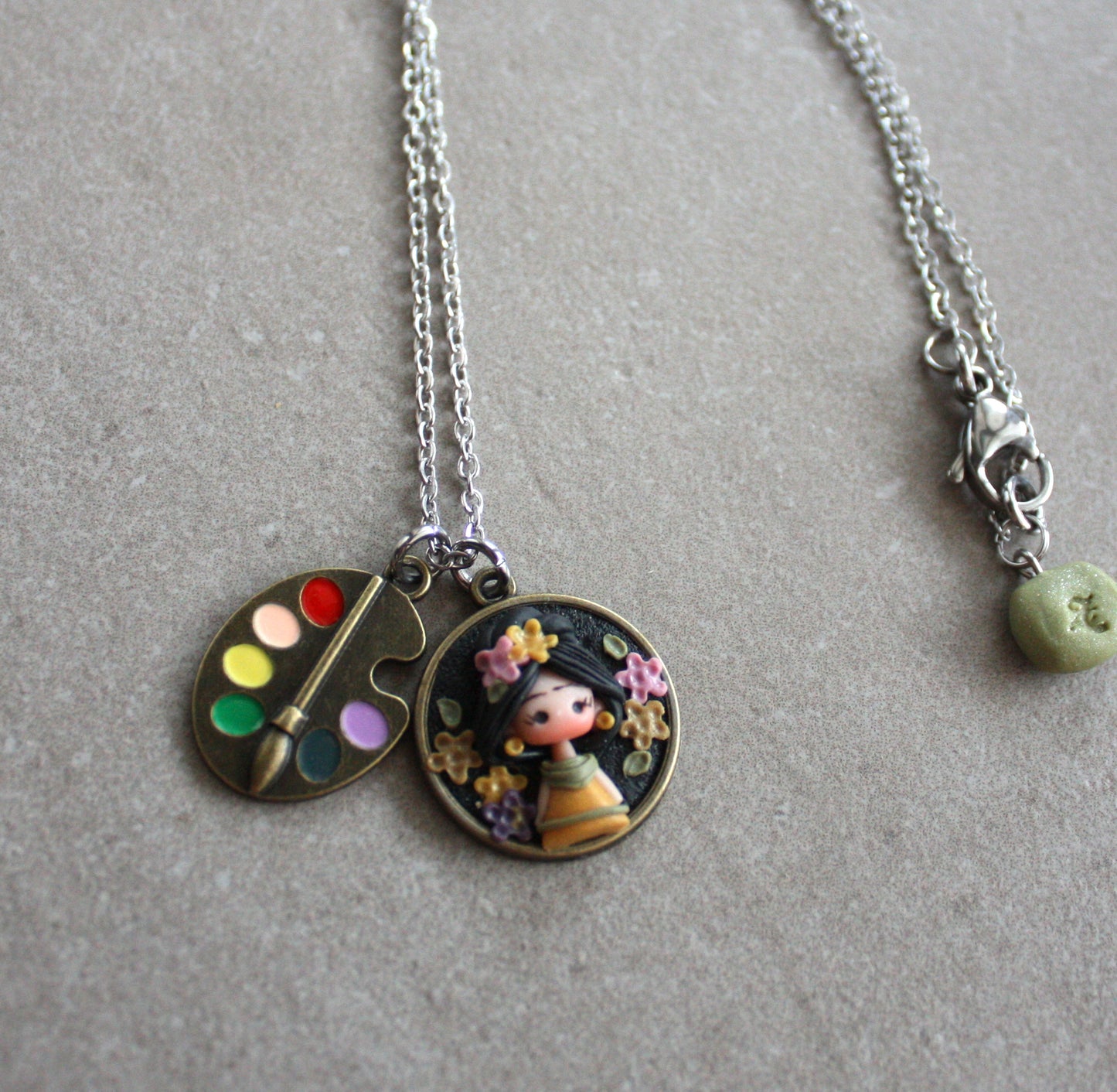Collana in acciaio inox con Frida Kahlo III