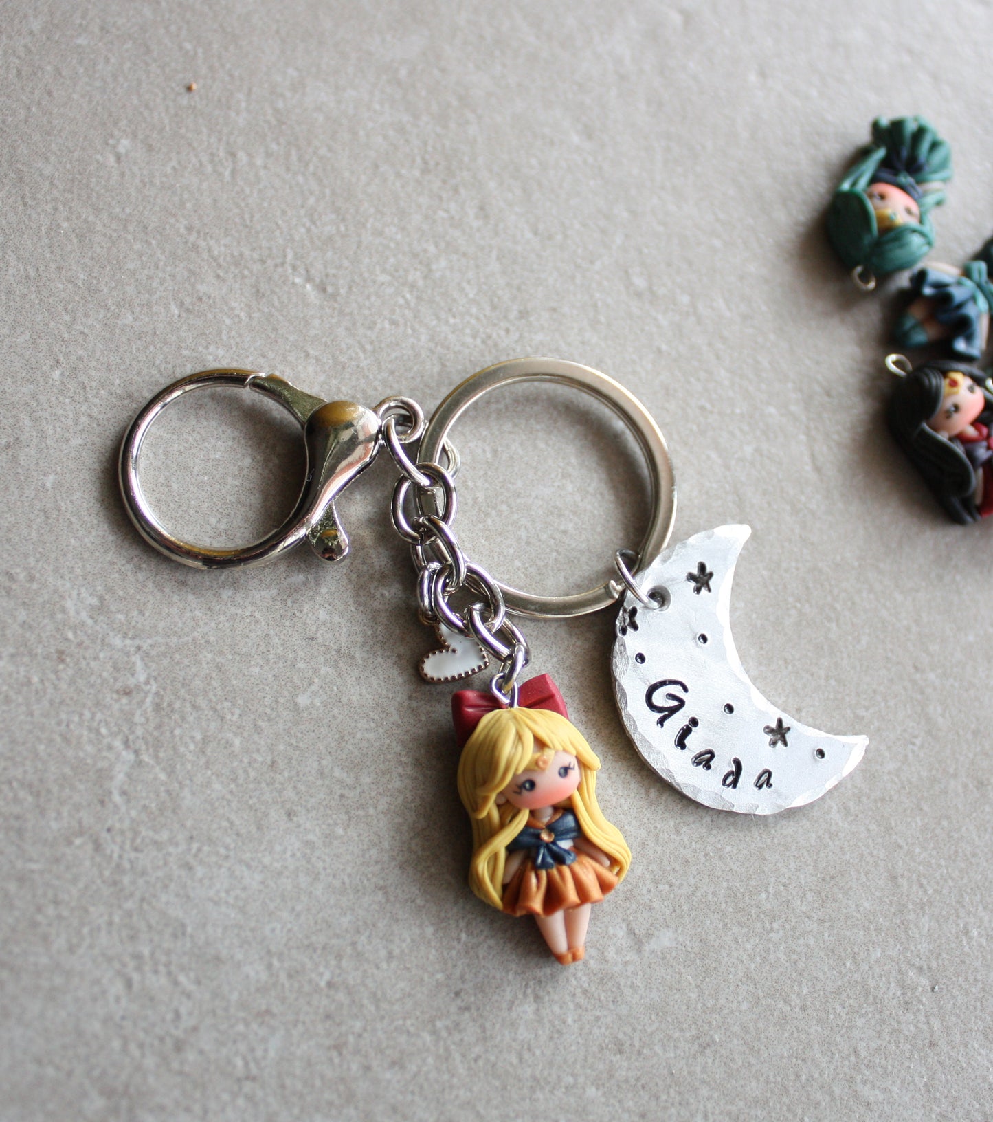 Portachiavi Guerriera Sailor con nome - su ordinazione