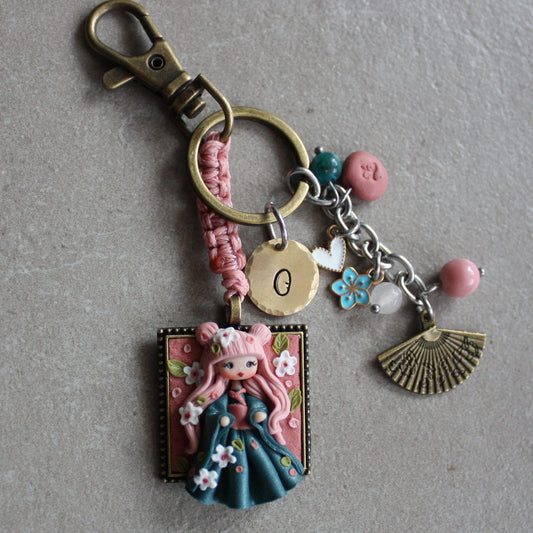 portachiavi geisha con iniziale