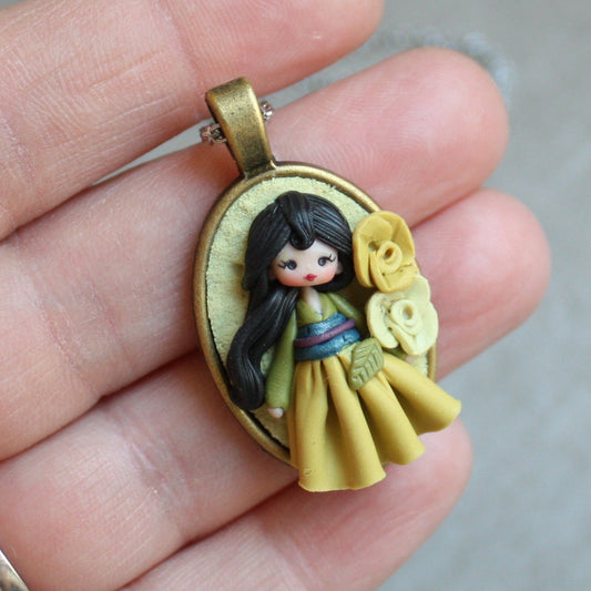 Collana Artigianale Mulan in Pasta Polimerica e Acciaio | Zingara Creativa