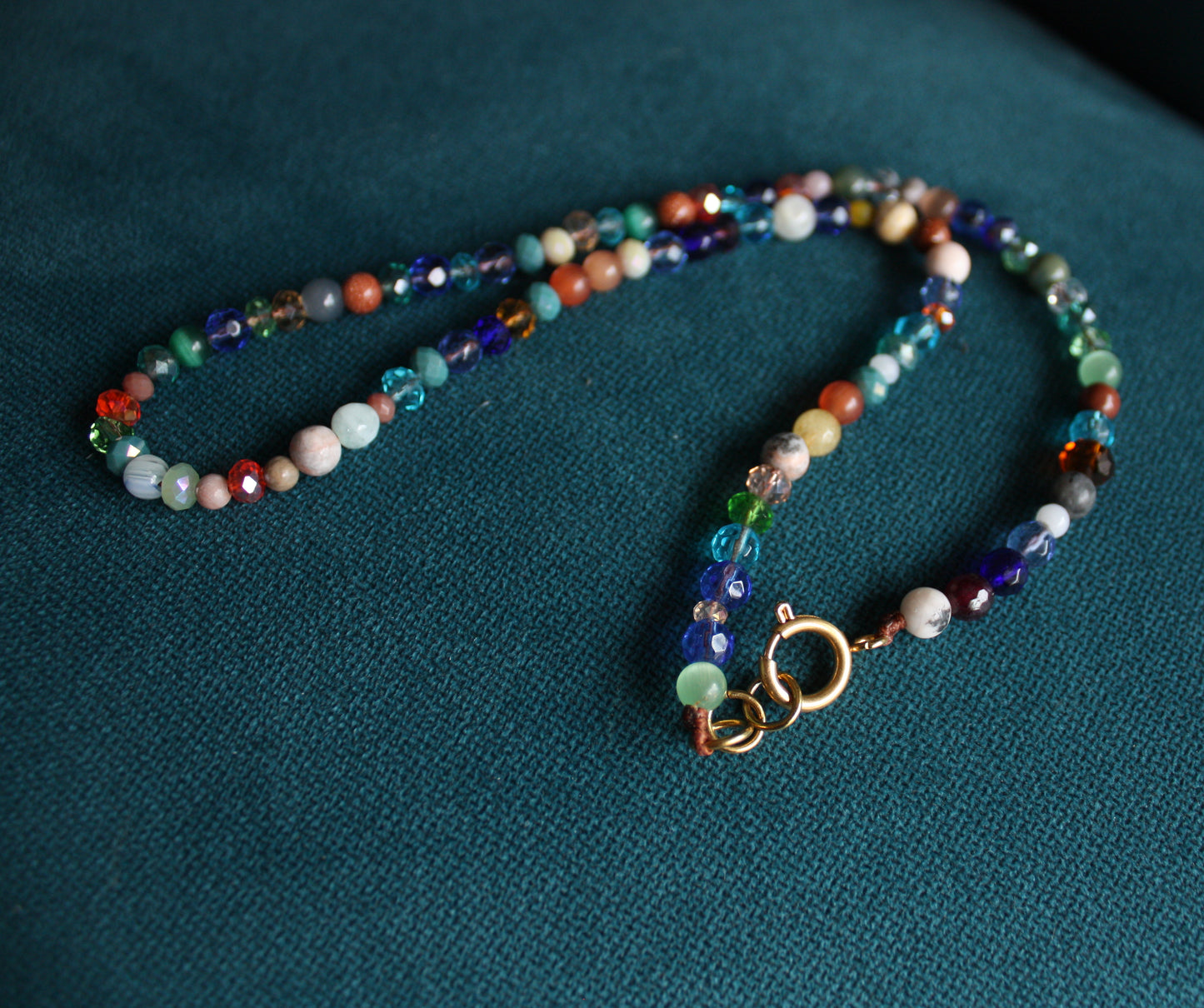Summer Necklace with Colorful Beads and Gemstones