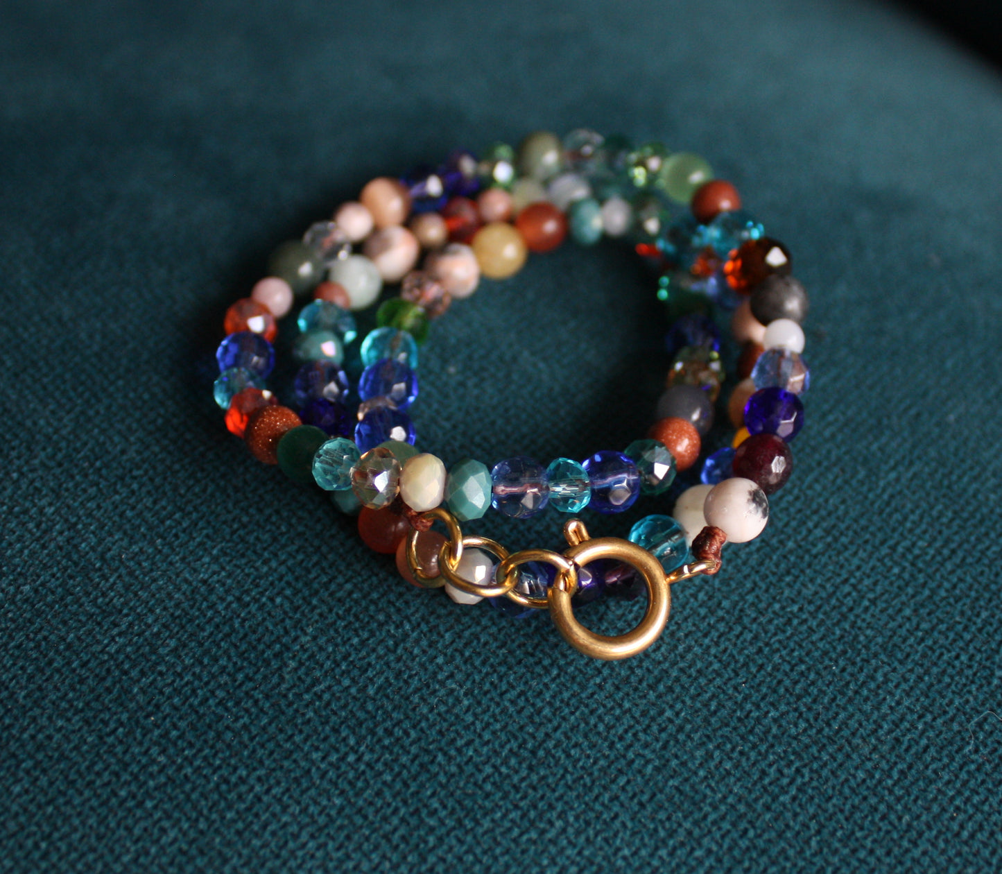 Summer Necklace with Colorful Beads and Gemstones