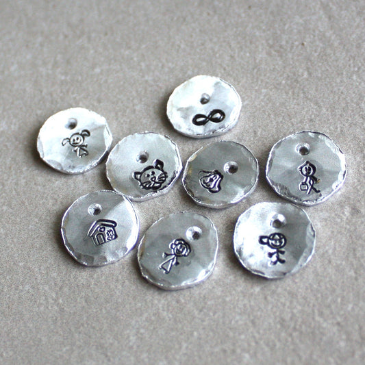 Hand-Engraved Aluminum Charm with Symbol of Your Choice