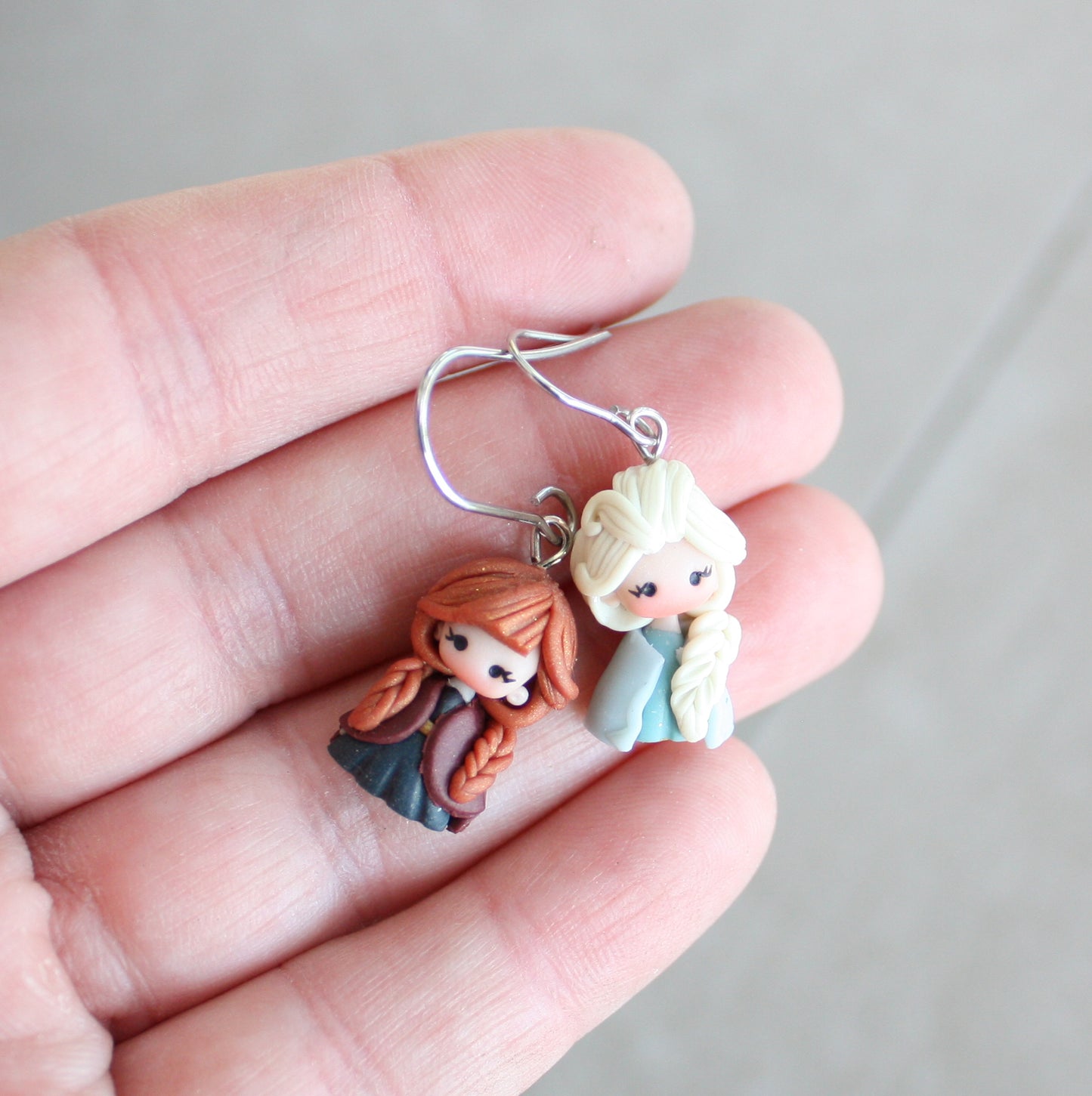 Orecchini Elsa e Anna – Acciaio inox, pezzo unico artigianale