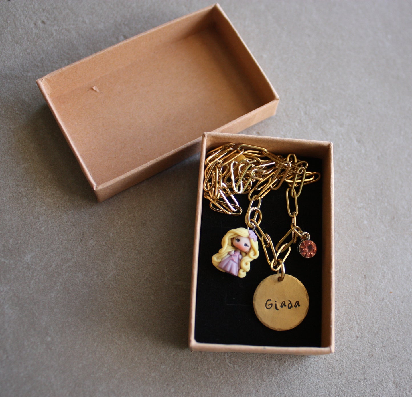Collana personalizzata con principessa Disney – Acciaio inox dorato