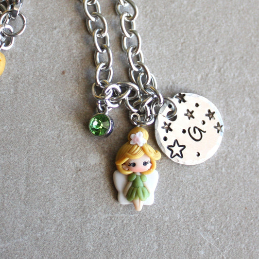 Collana con principessa e lettera-scegli la tua!