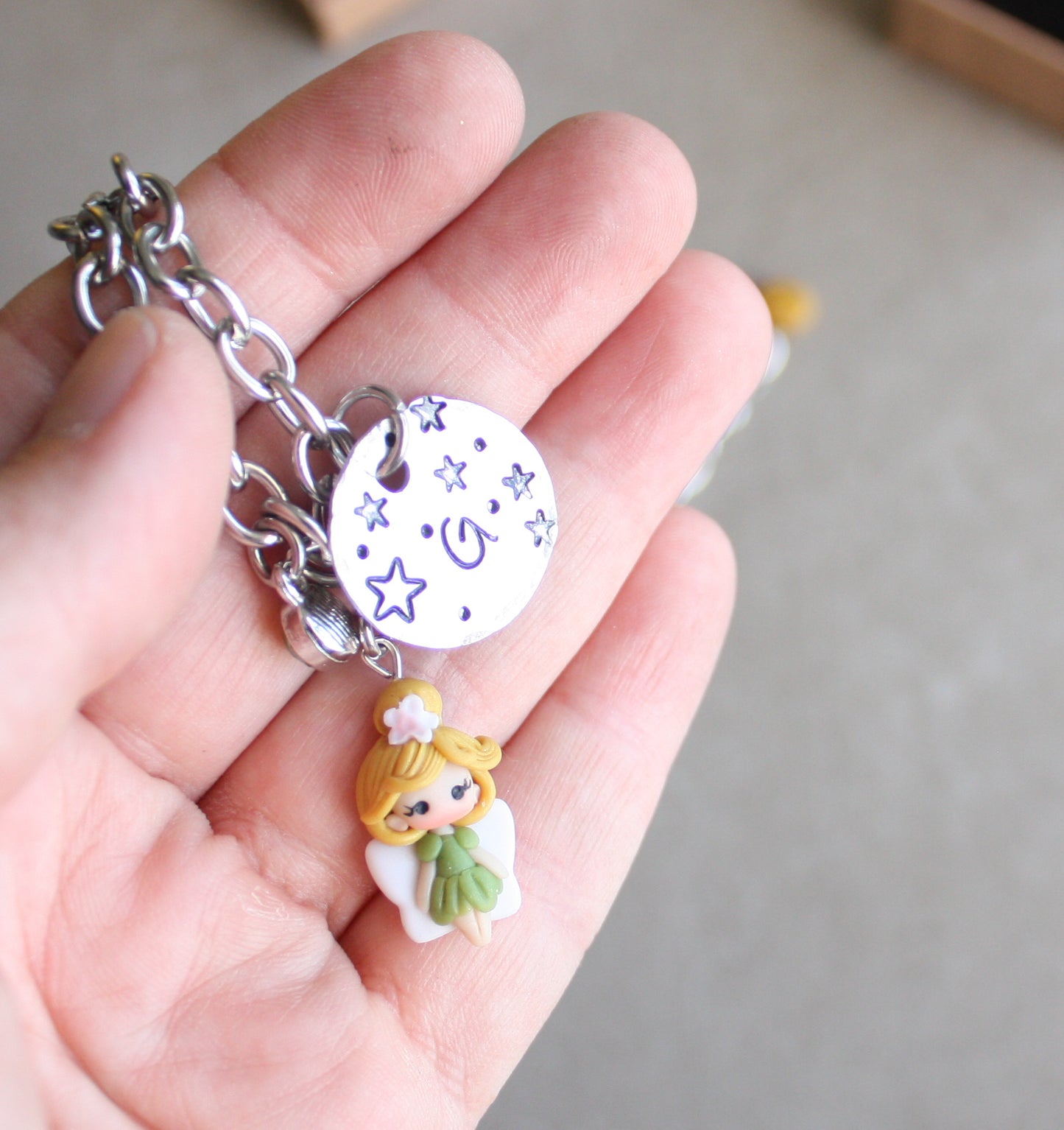 Collana con principessa e lettera-scegli la tua!