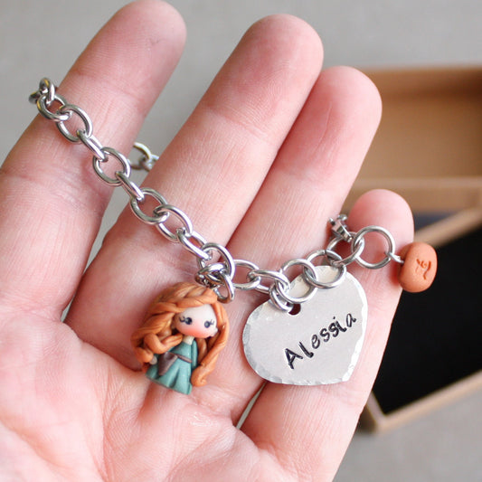Bracciale personalizzato con principessa – Acciaio inox