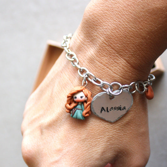 Bracciale personalizzato con principessa – Acciaio inox