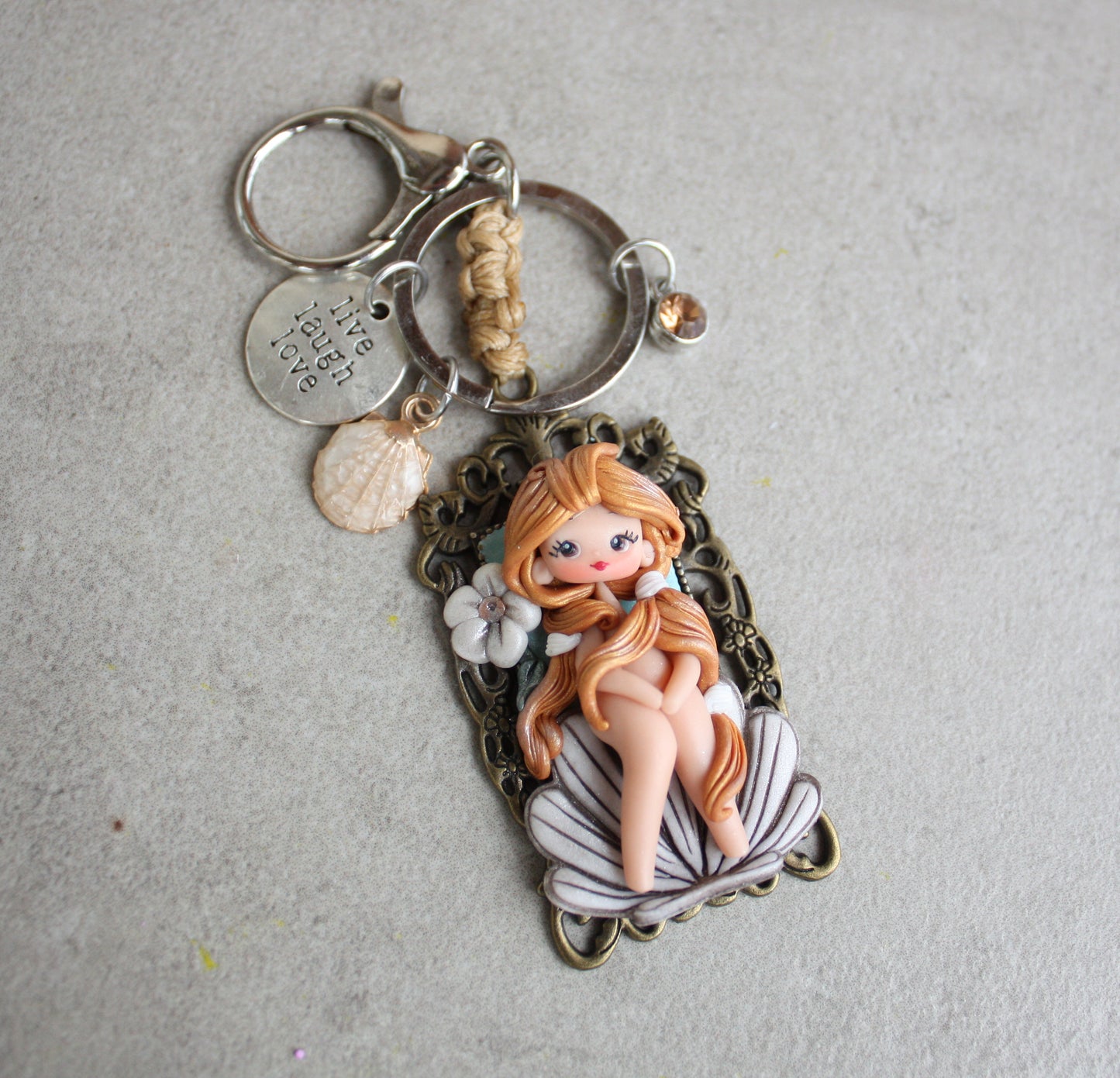 Handmade bag charm with Venus