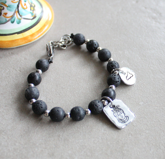 bracciale sicilia nero testa di moro