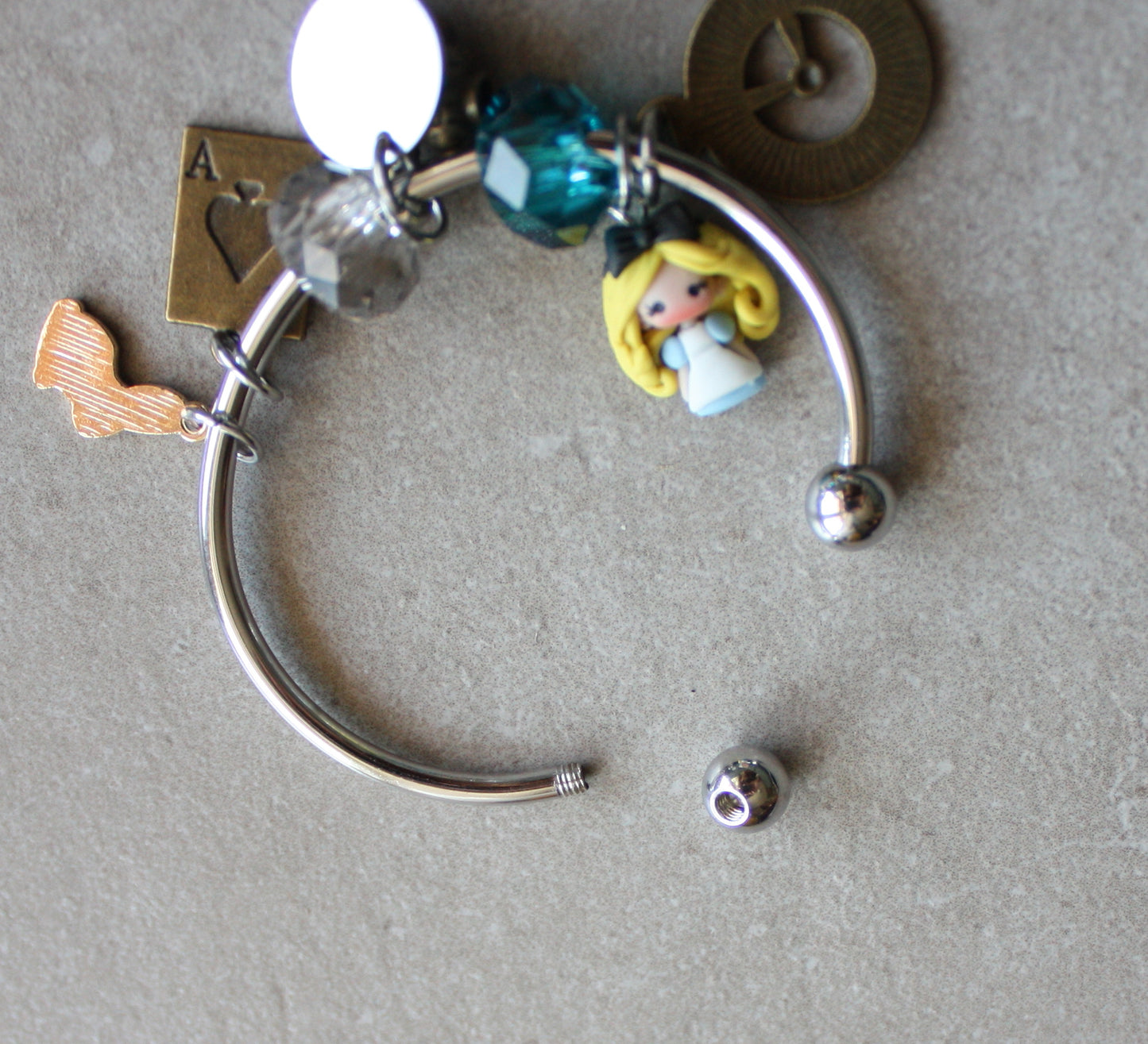 Alice in Wonderland multicharm bangle