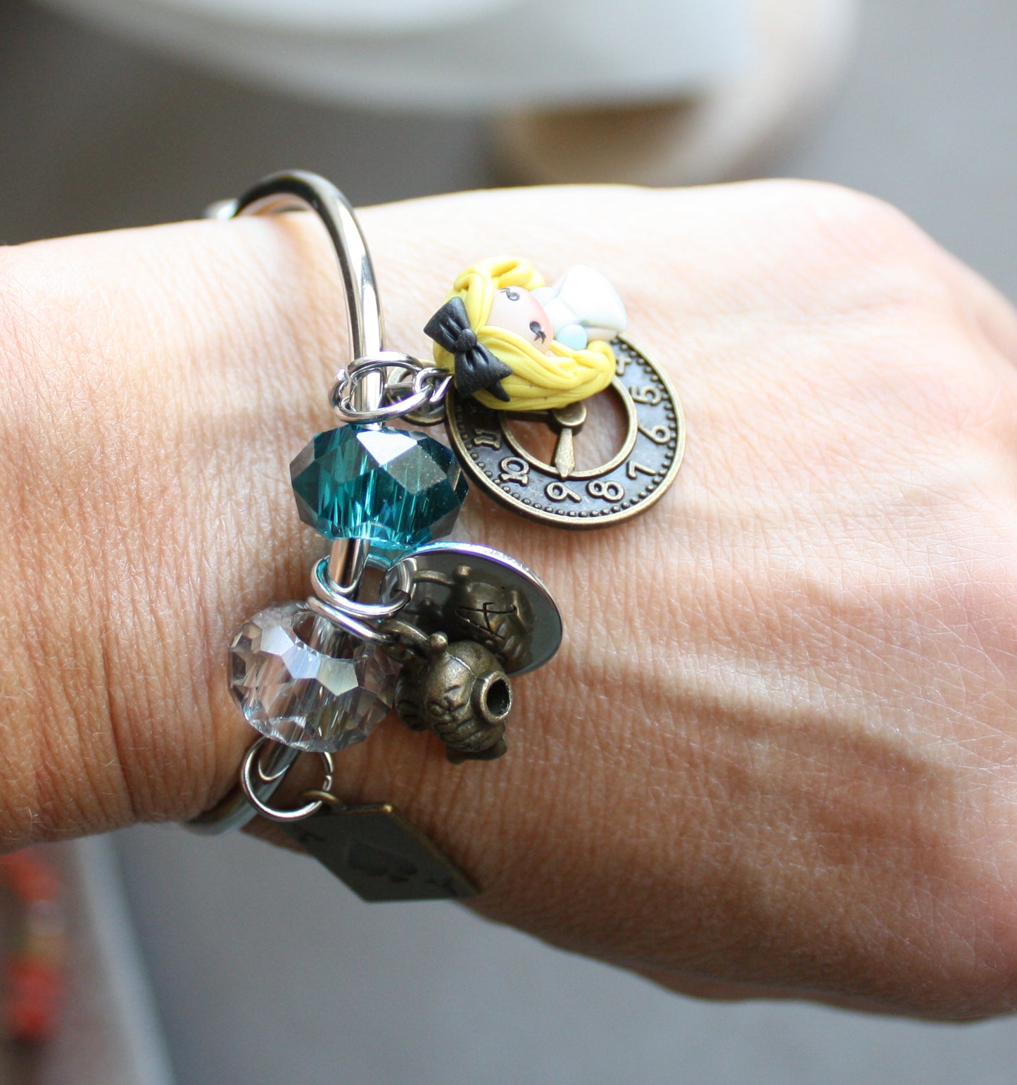 Alice in Wonderland multicharm bangle