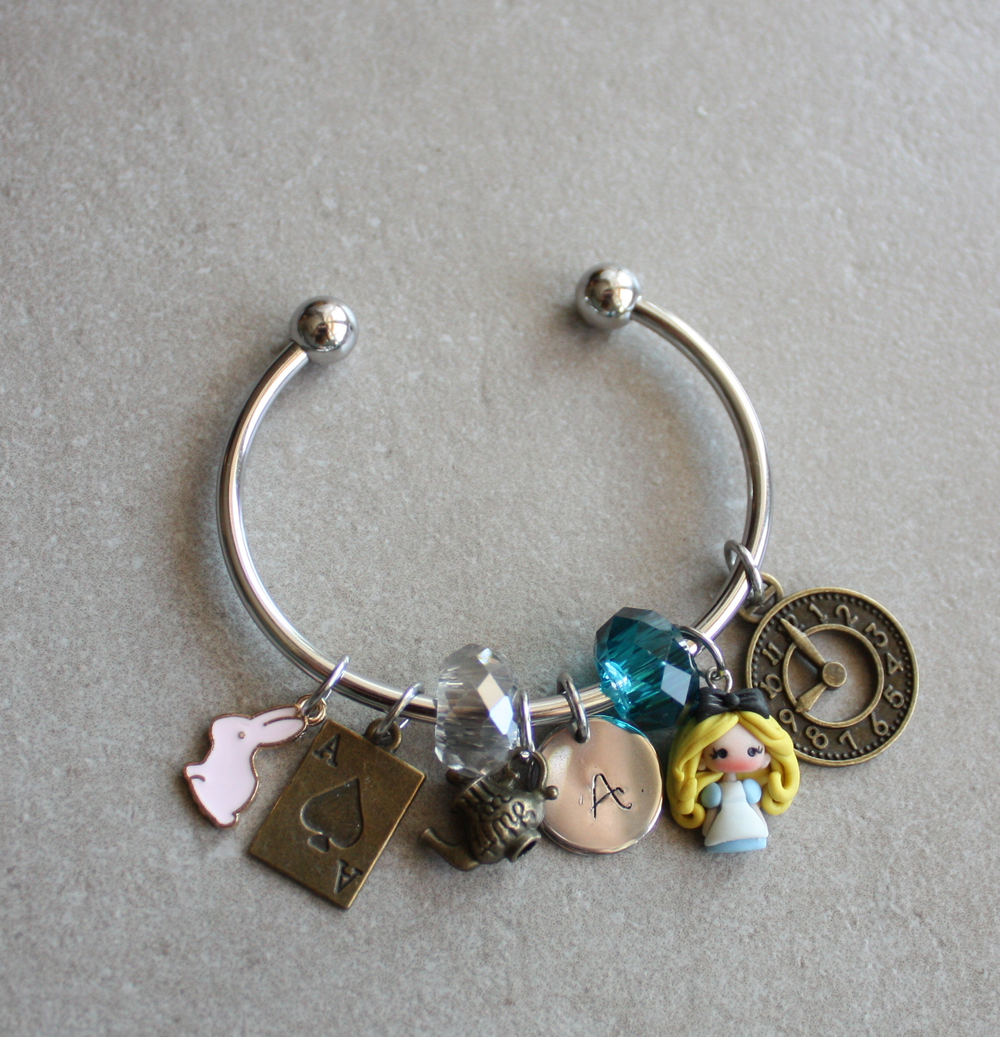 Alice in Wonderland multicharm bangle