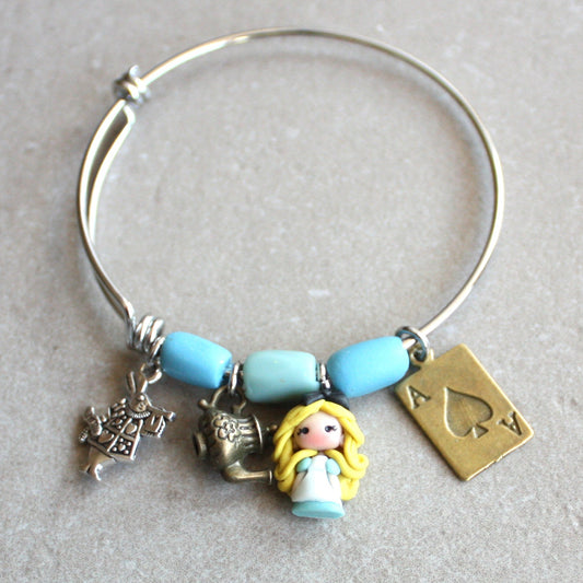 Bracciale Alice in Wonderland – Bangle in acciaio inox