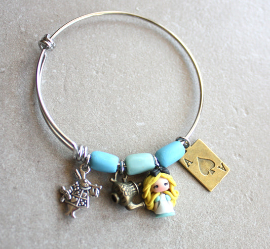 Bracciale Alice in Wonderland – Bangle in acciaio inox