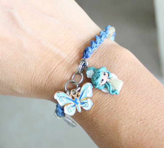 Bracciale azzurro regolabile  macramè