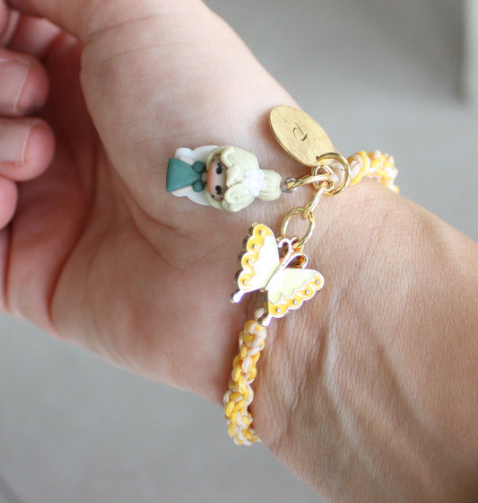 Bracciale giallo regolabile  macramè