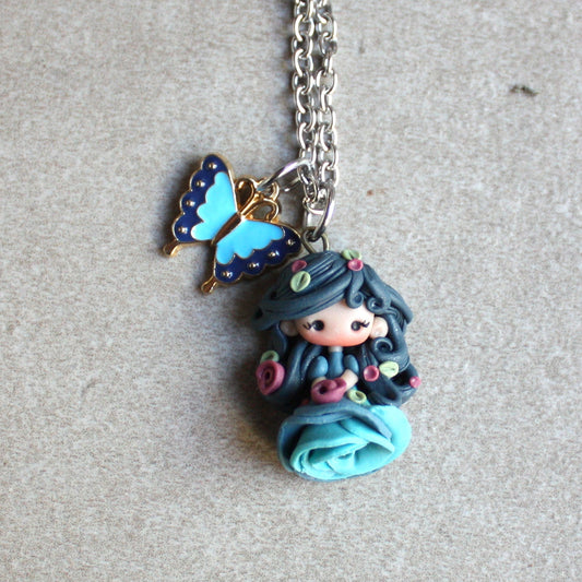 collana ninfa azzurra fimo