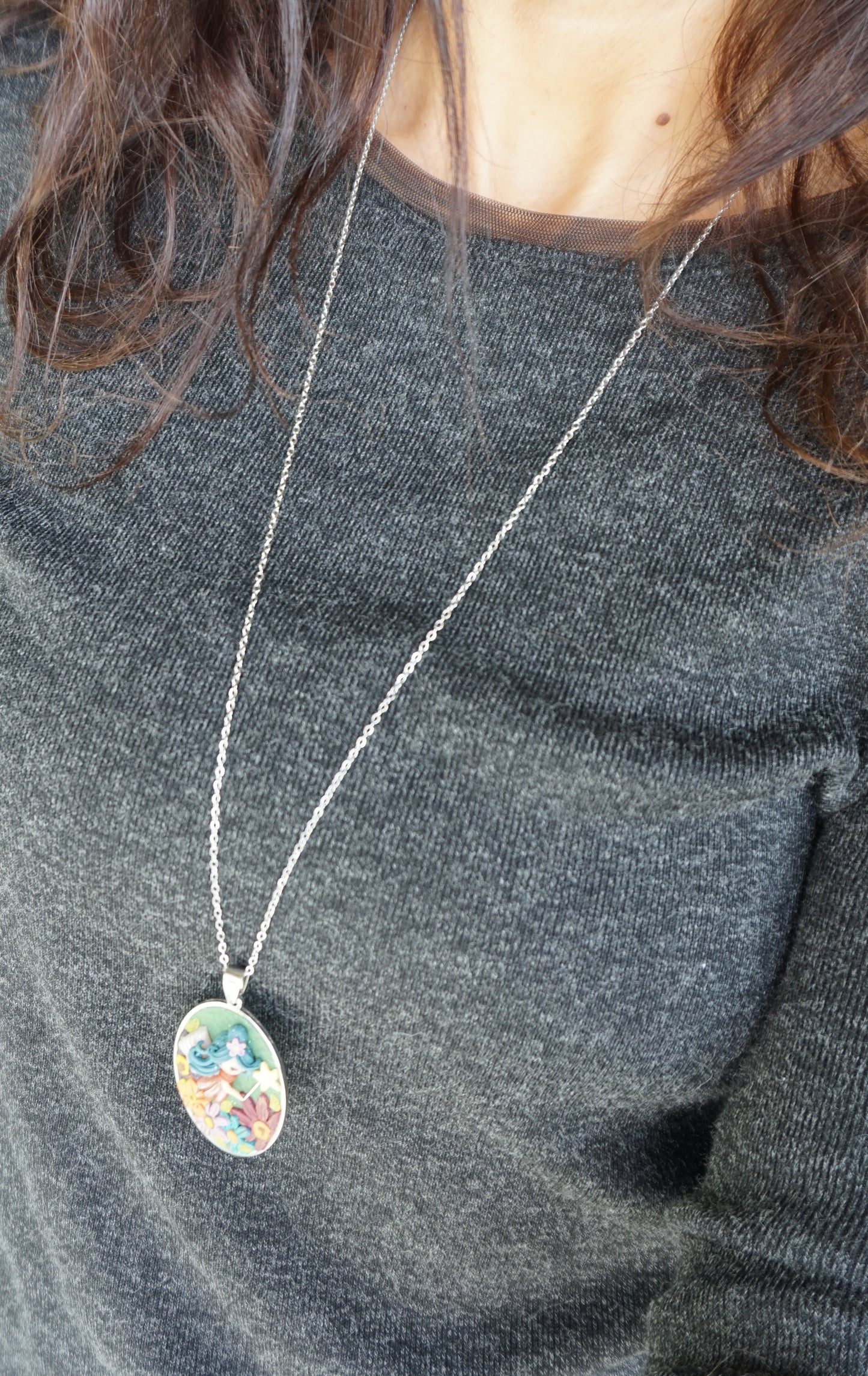 Collana lunga con cammeo