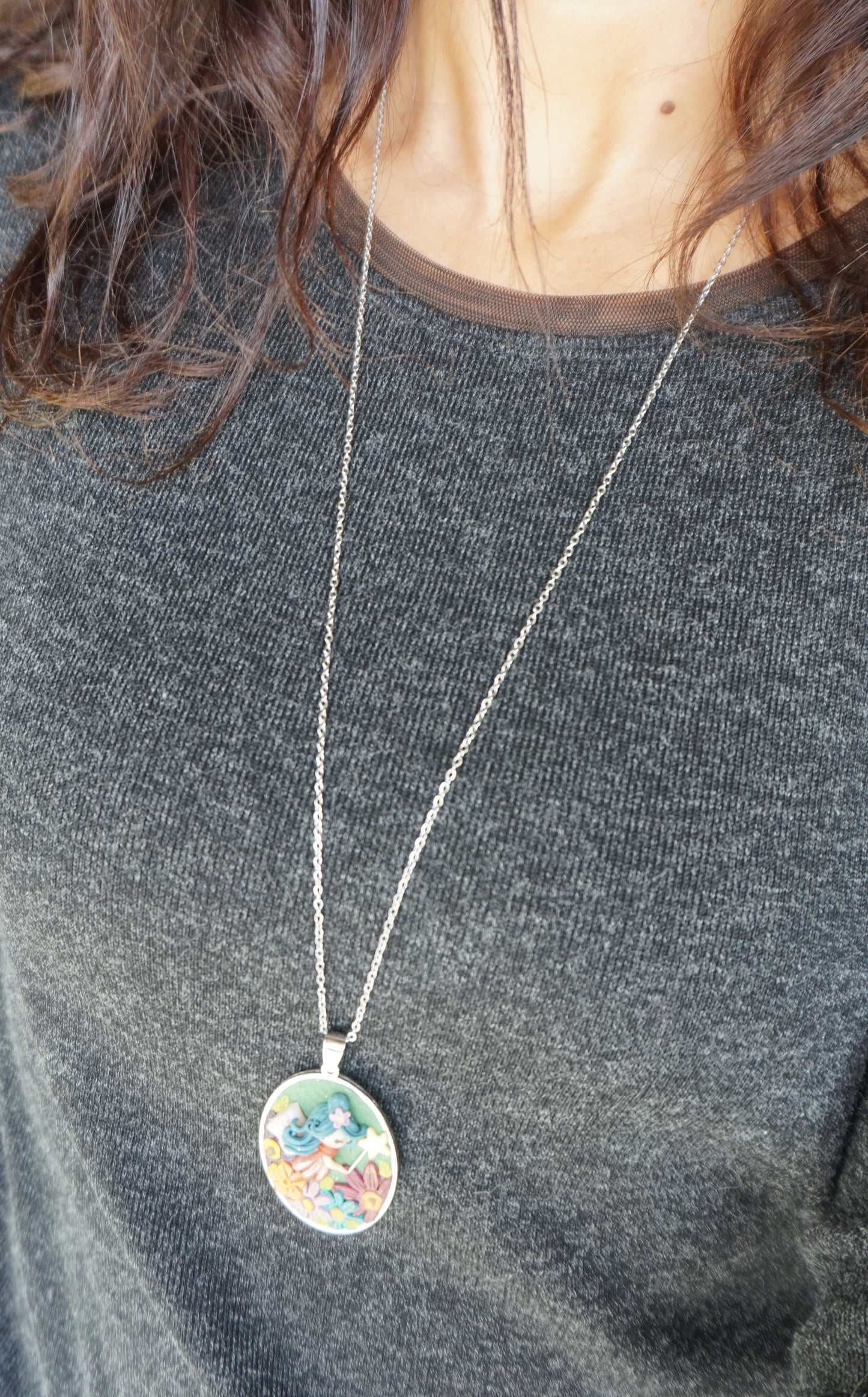 Collana lunga con cammeo