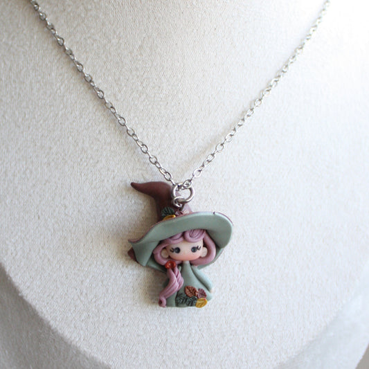 Collana streghetta – Acciaio inox e ciondolo in fimo