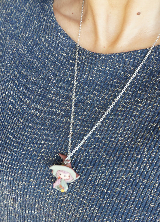 Collana streghetta – Acciaio inox e ciondolo in fimo