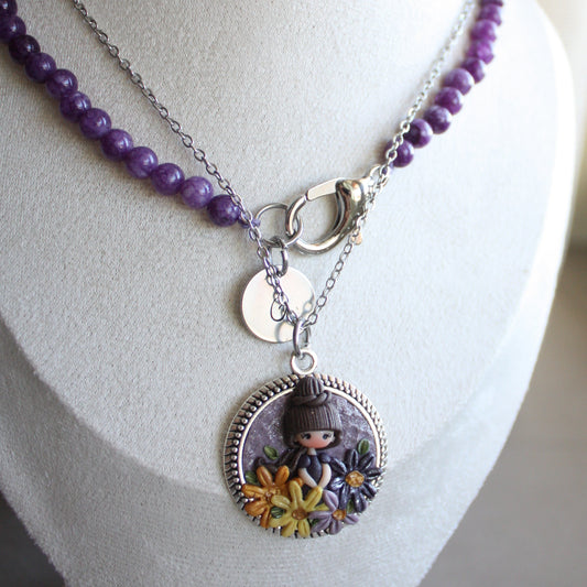 Set collane fatina – Pietre dure e cammeo in fimo