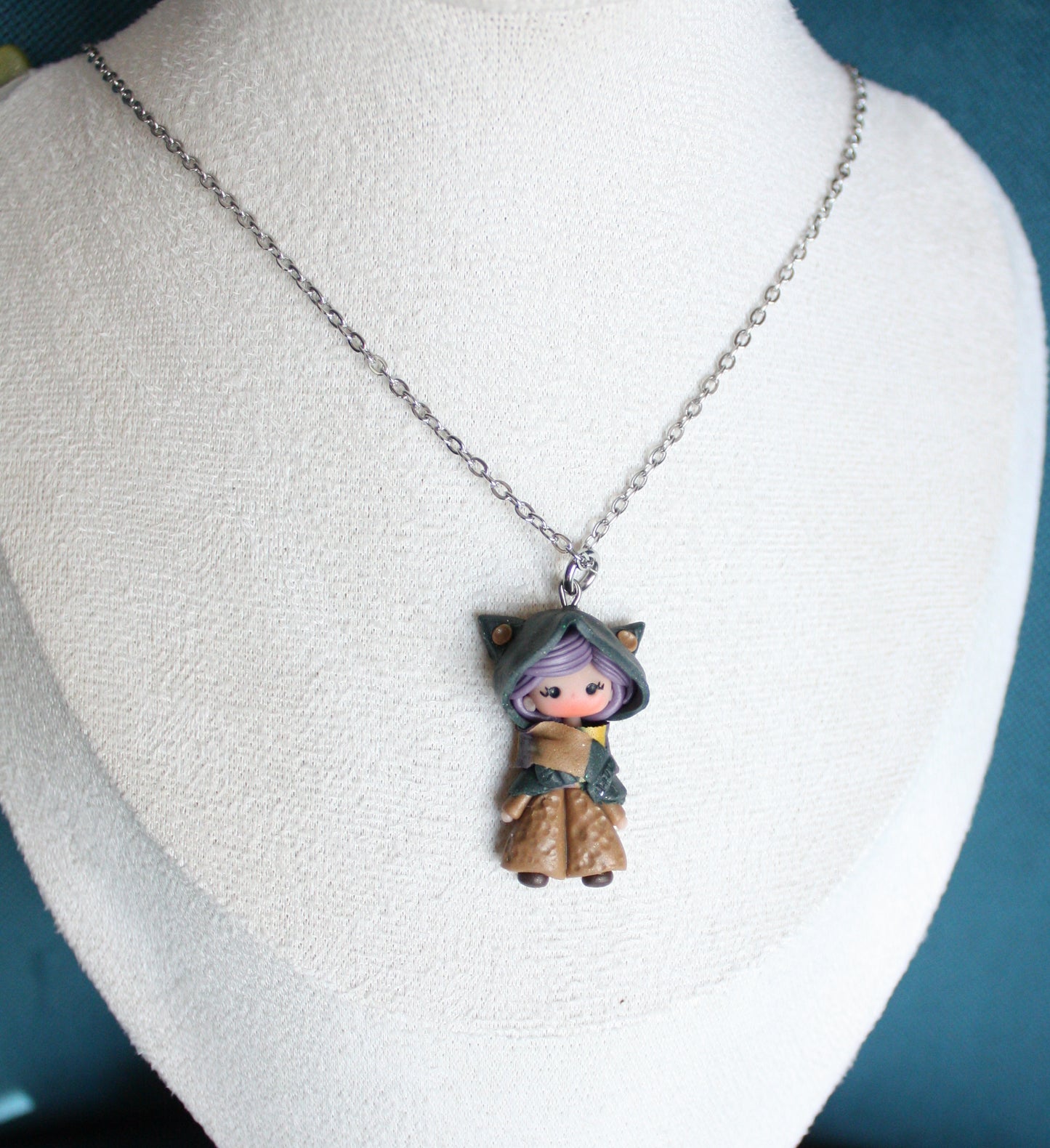 Collana in acciaio inox con catdoll