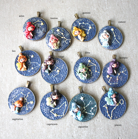 Collana Zodiacale Sagittario – Fatina Costellazione e Simbolo Inciso