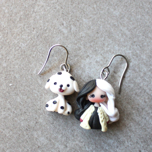 orecchini dalmata e crudelia