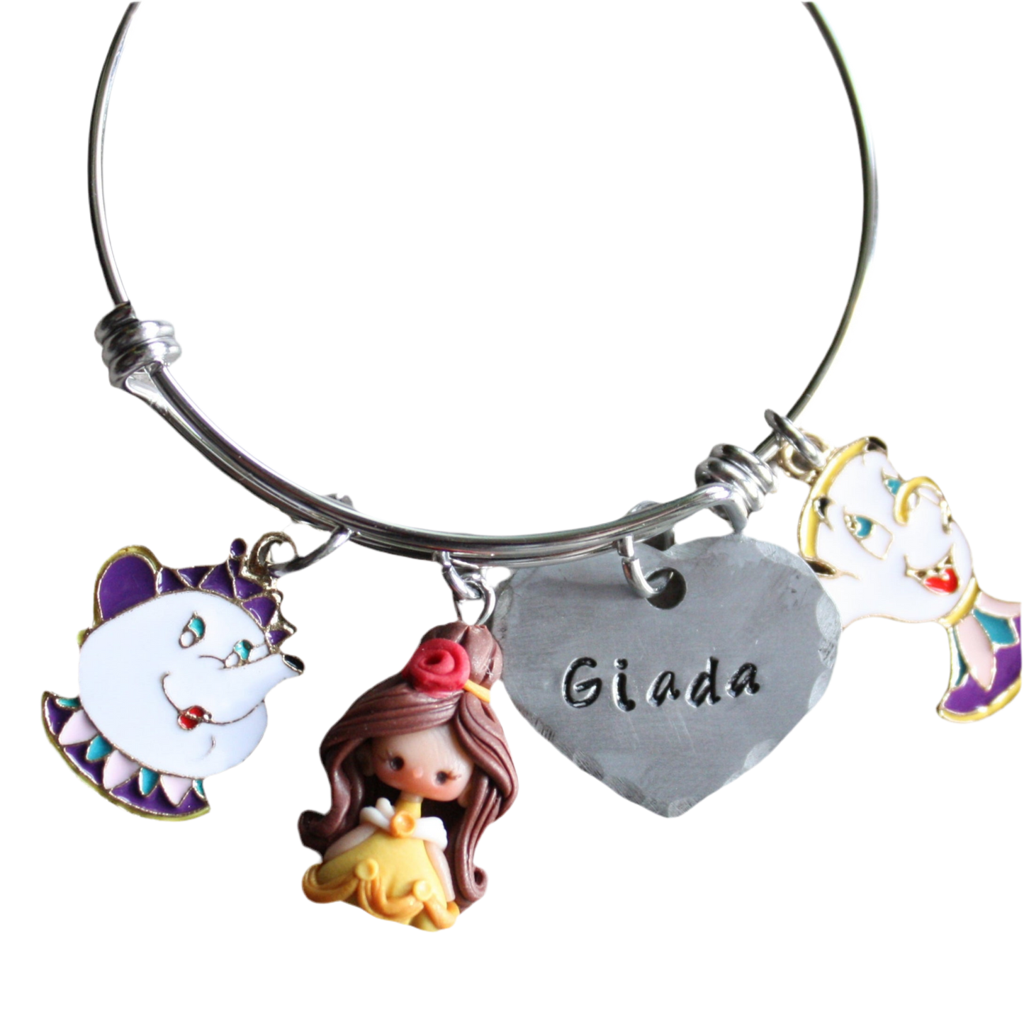 Bangle with Belle and a personalized name