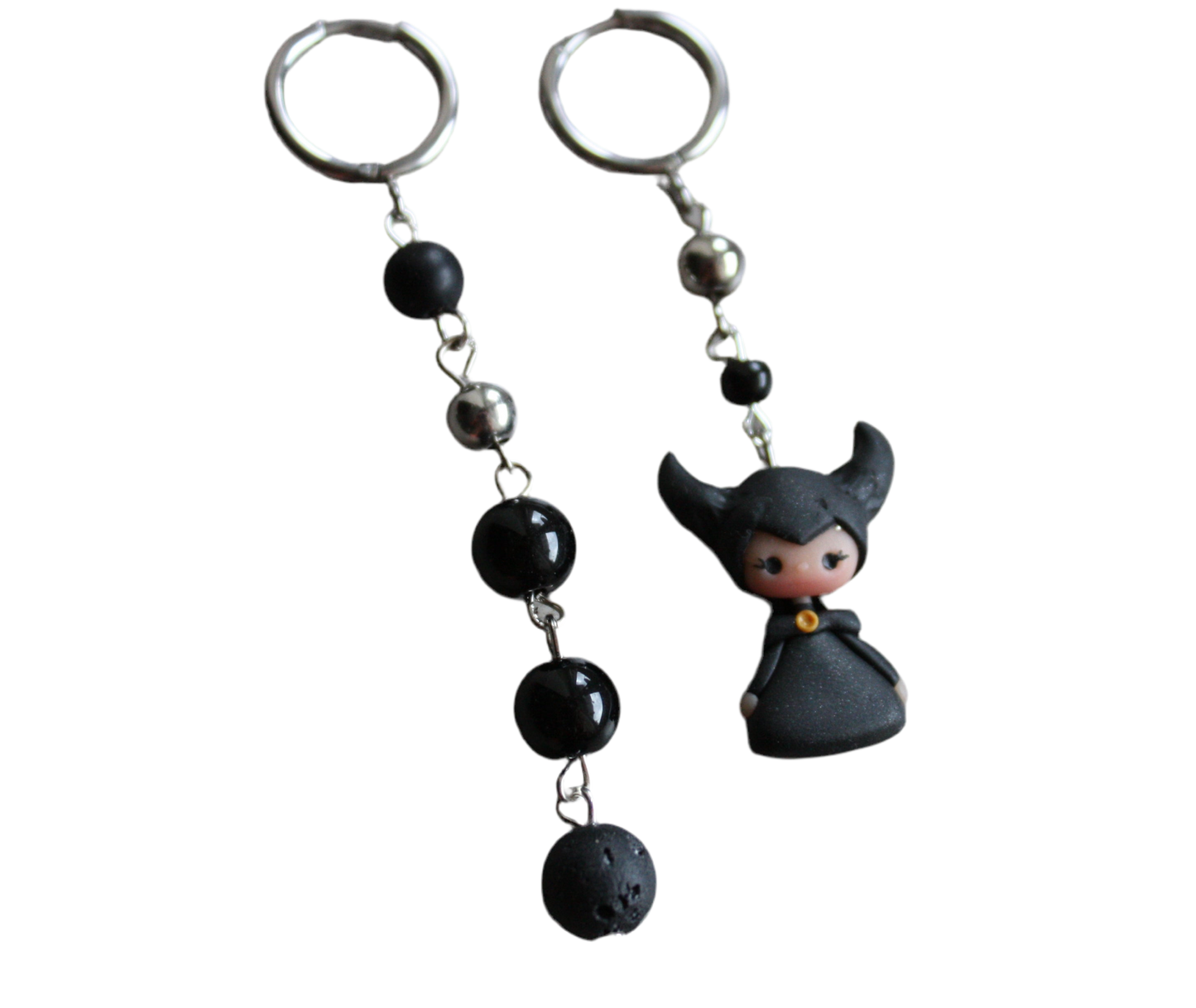 Dangling Maleficent earrings