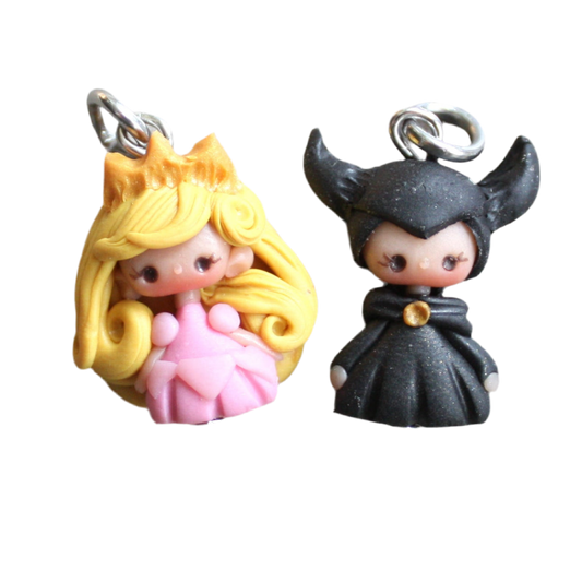 Aurora and Maleficent charms 0,8 inches