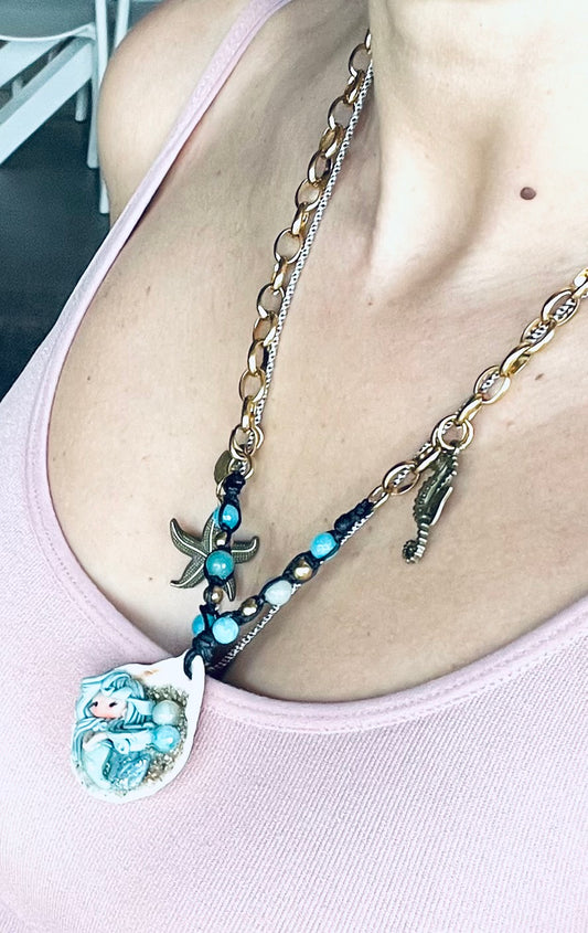 collana multicharms Sirena in conchiglia