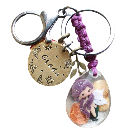 Bag Charm or Keychain with a Tiny Fairy VIII

