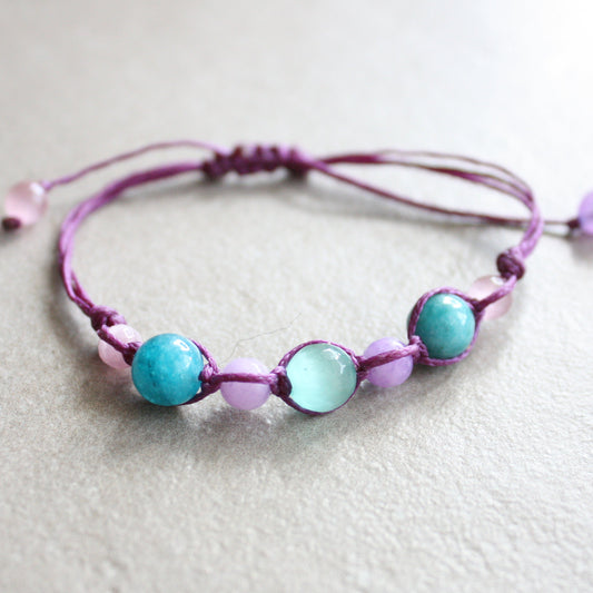 bracciale macramè viola