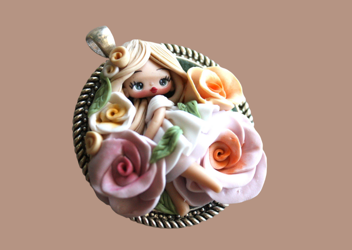 Fairy Mara - Handmade Polymer Clay Fairy Pendant