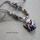 Gray and pink macramé necklace