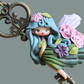 Handmade Polymer Clay Fairy on Bronze Key