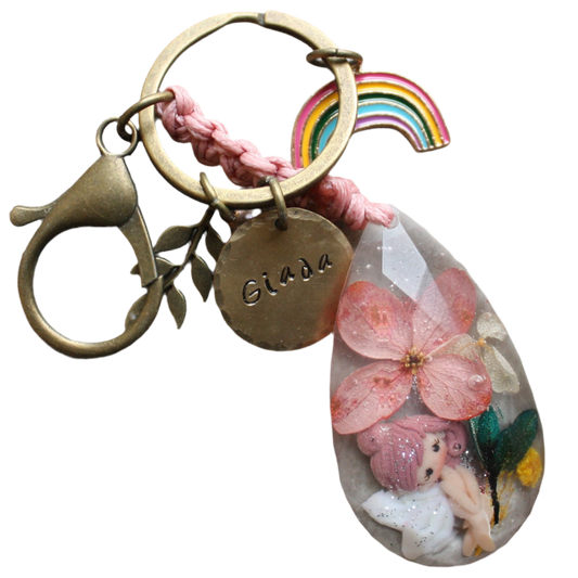 Bag Charm or Keychain with a Tiny Fairy III

