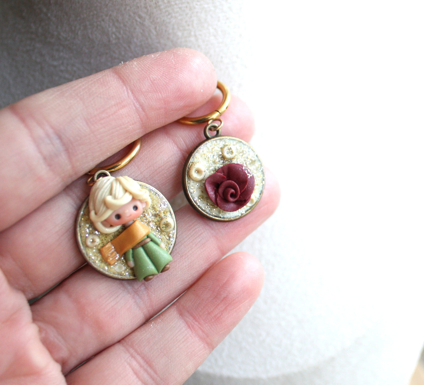 Orecchini in acciaio inox dorato Piccolo Principe